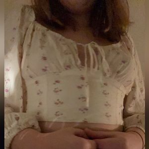 White floral Long sleeve